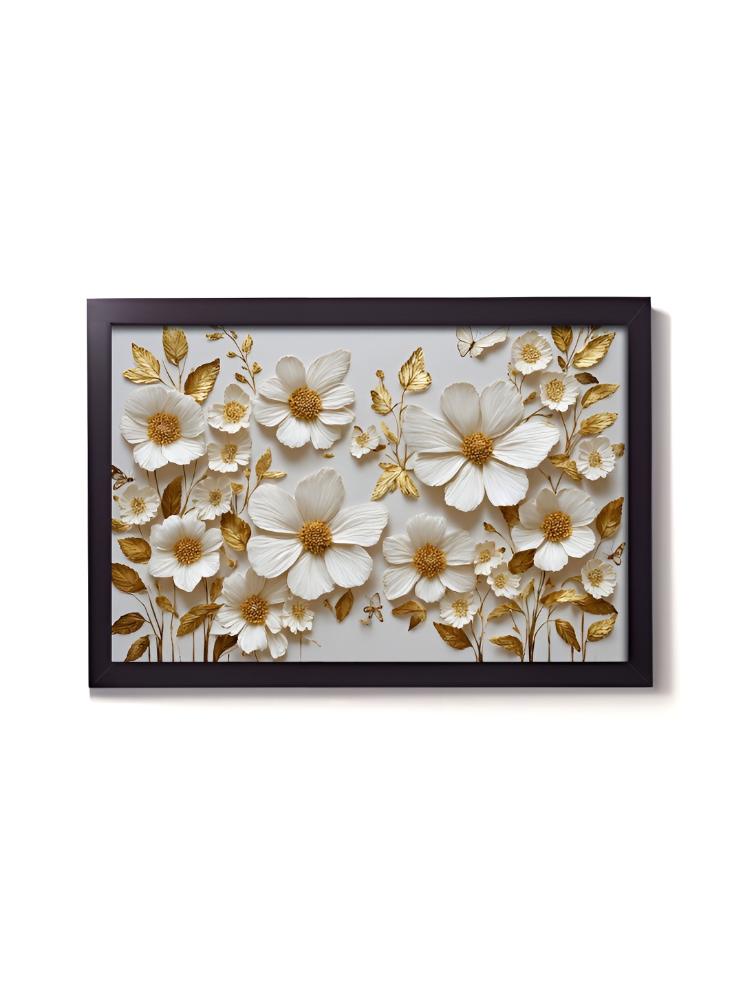 

RANDOM Gold-Toned & White Floral Wall Paintings