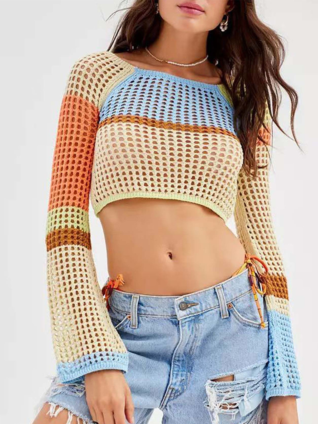 

LULU & SKY High-Low Crop Top, Multi
