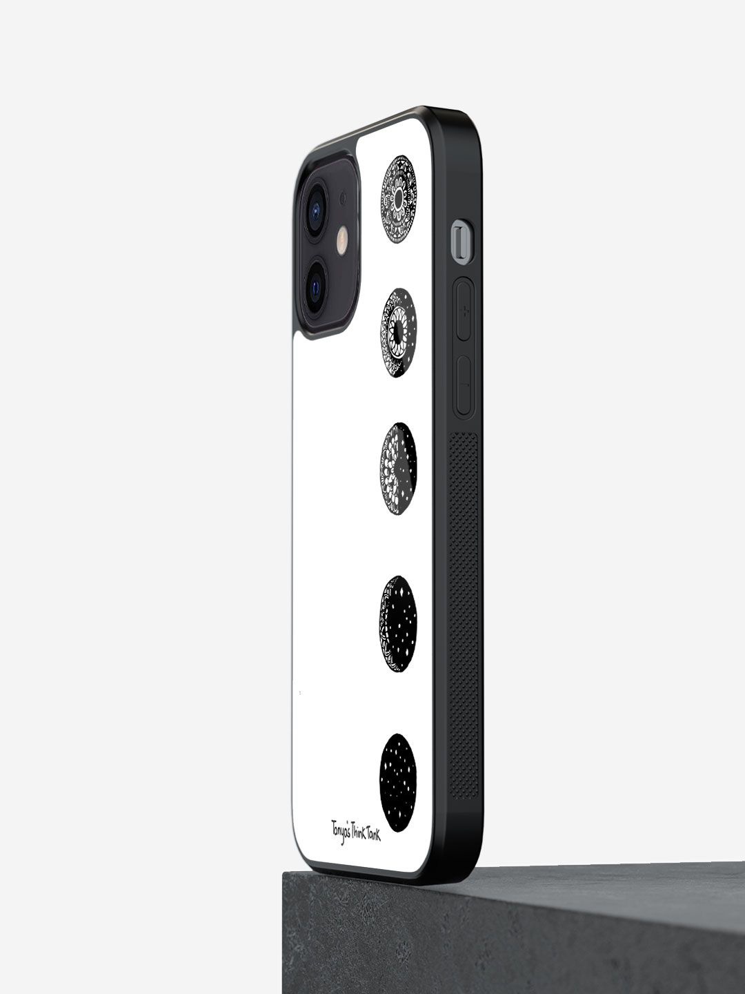 

macmerise Geometric Printed iPhone 12 Mini Back Case Mobile Accessories, White