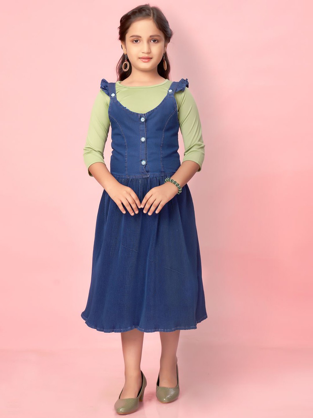 

BAESD Girls Fit & Flare Midi Dress, Navy blue