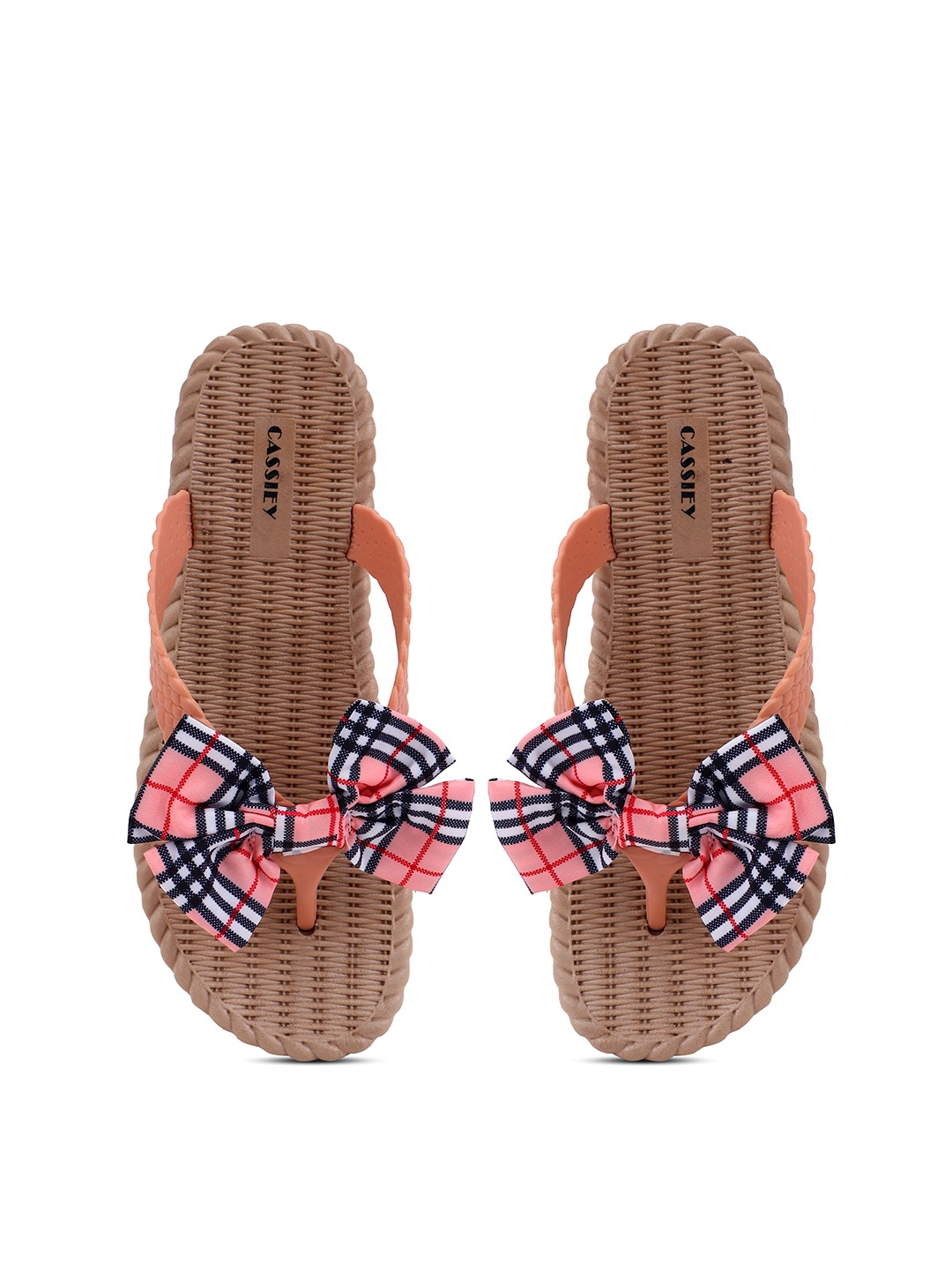 

CASSIEY Women Printed Thong Flip-Flops, Pink