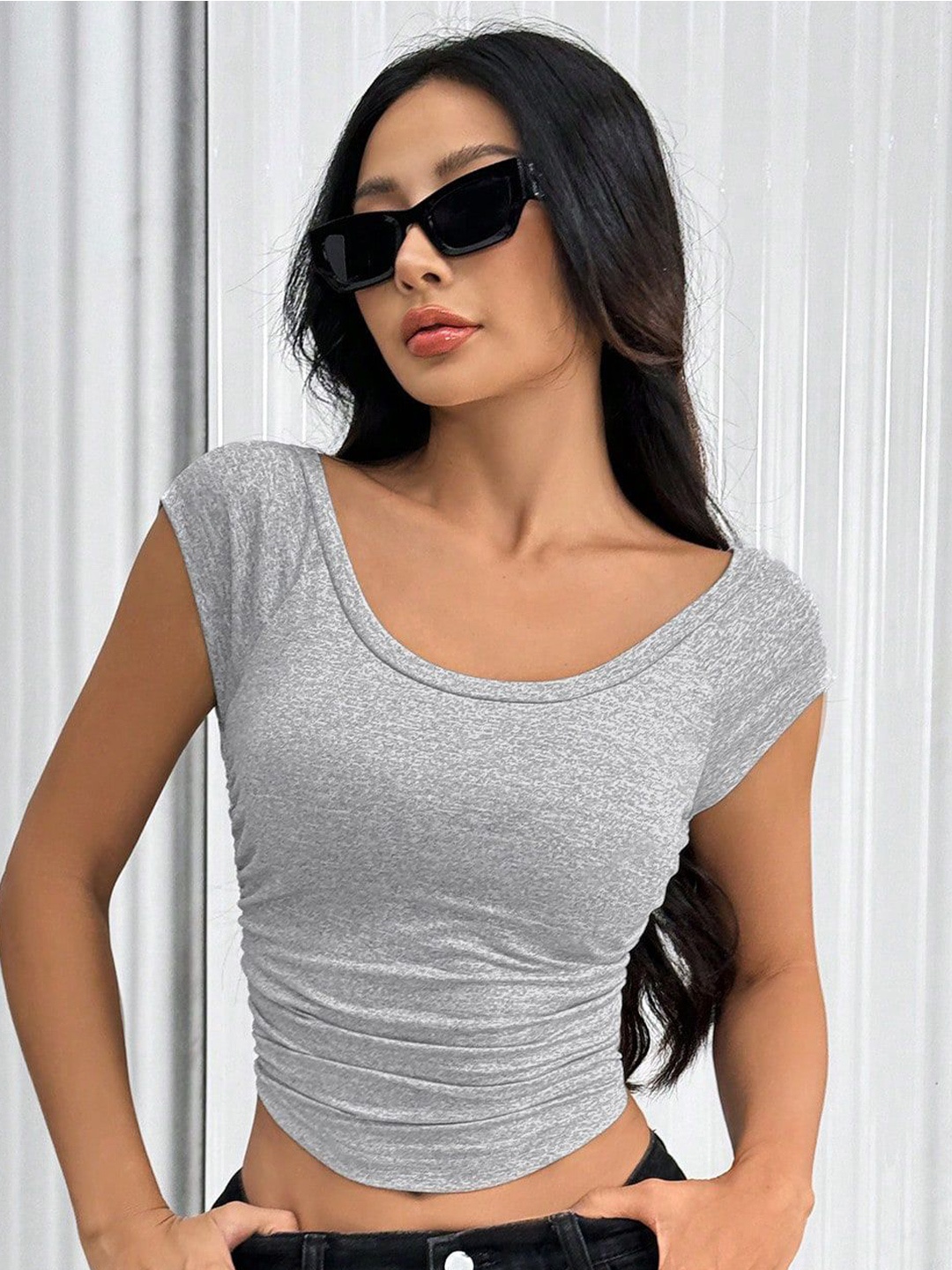 

StyleCast Crop Top, Grey