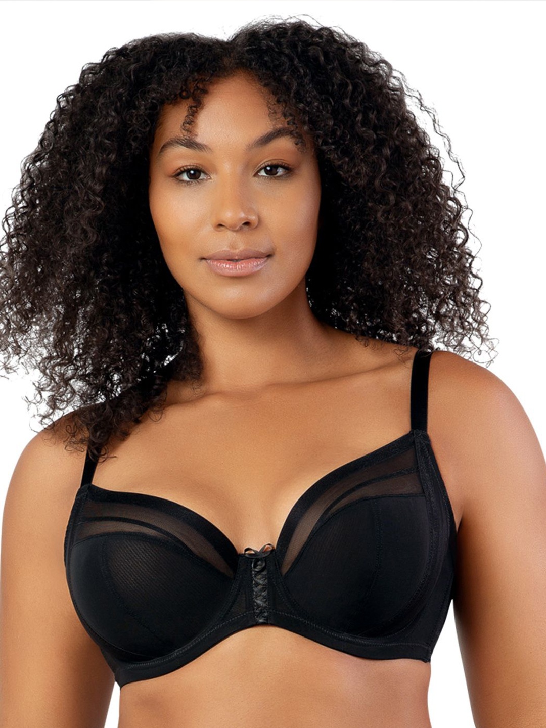 

PARFAIT Solid Non Padded Half Coverage Plunge Bra, Black