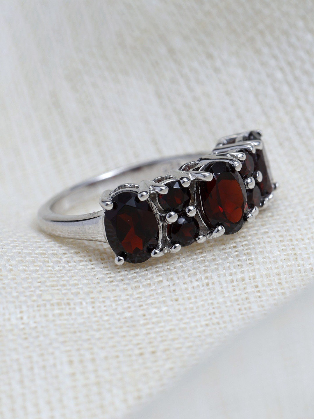 

Exotic India Faceted Garnet Sterling Silver Ring