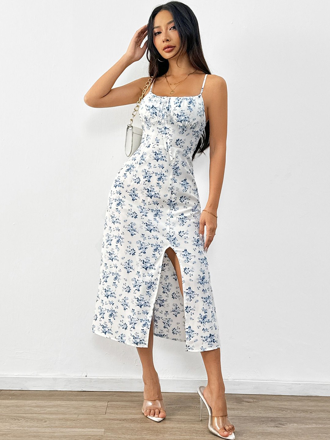 

StyleCast Floral Printed Sleeveless A-Line Midi Dress, White