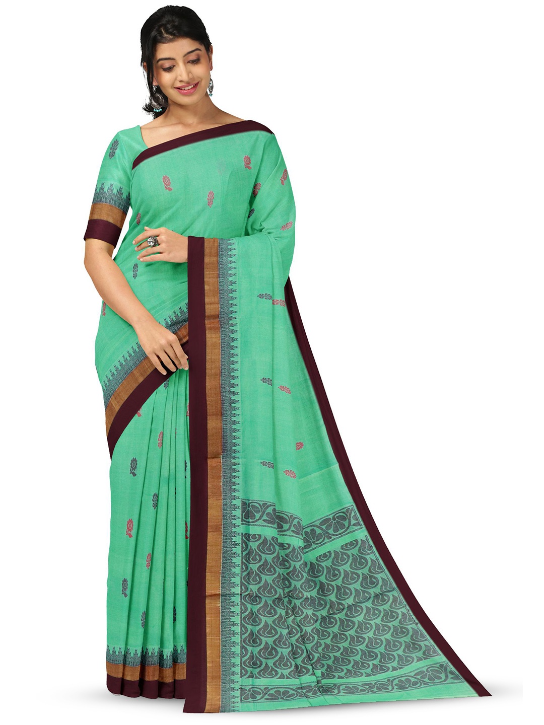 

APCO Woven Design Pure Cotton Saree, Sea green