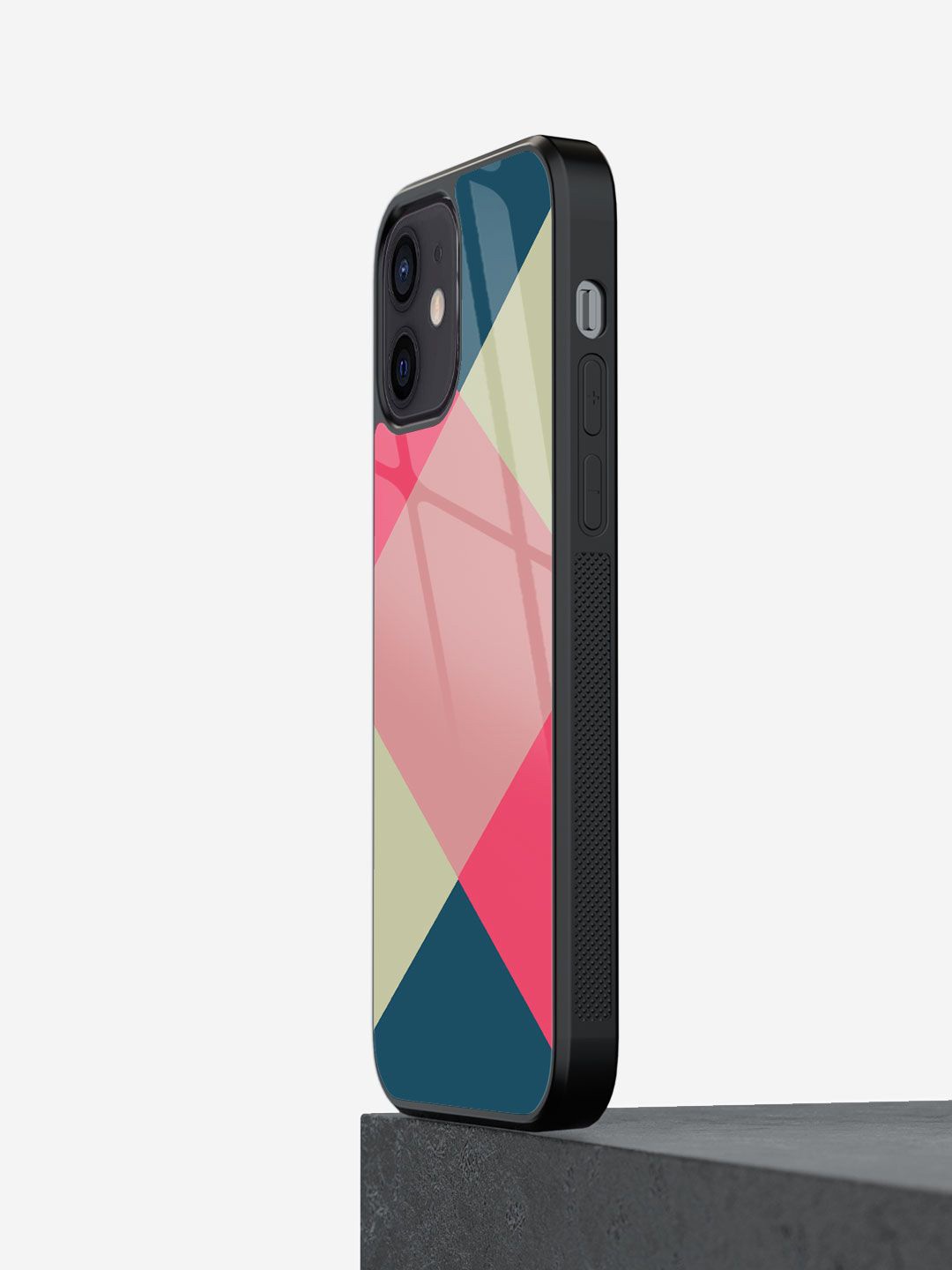 

macmerise Geometric Printed iPhone 12 Back Case Mobile Accessories, Pink