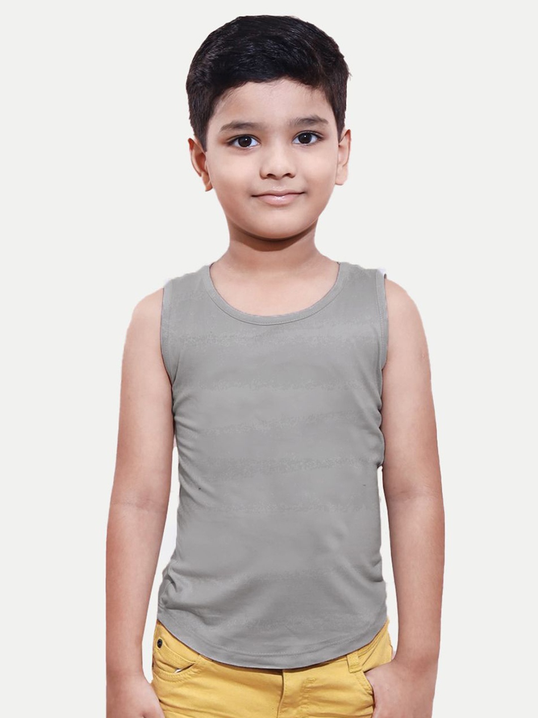 

BAESD Boys Solid Round Neck T-shirt, Grey