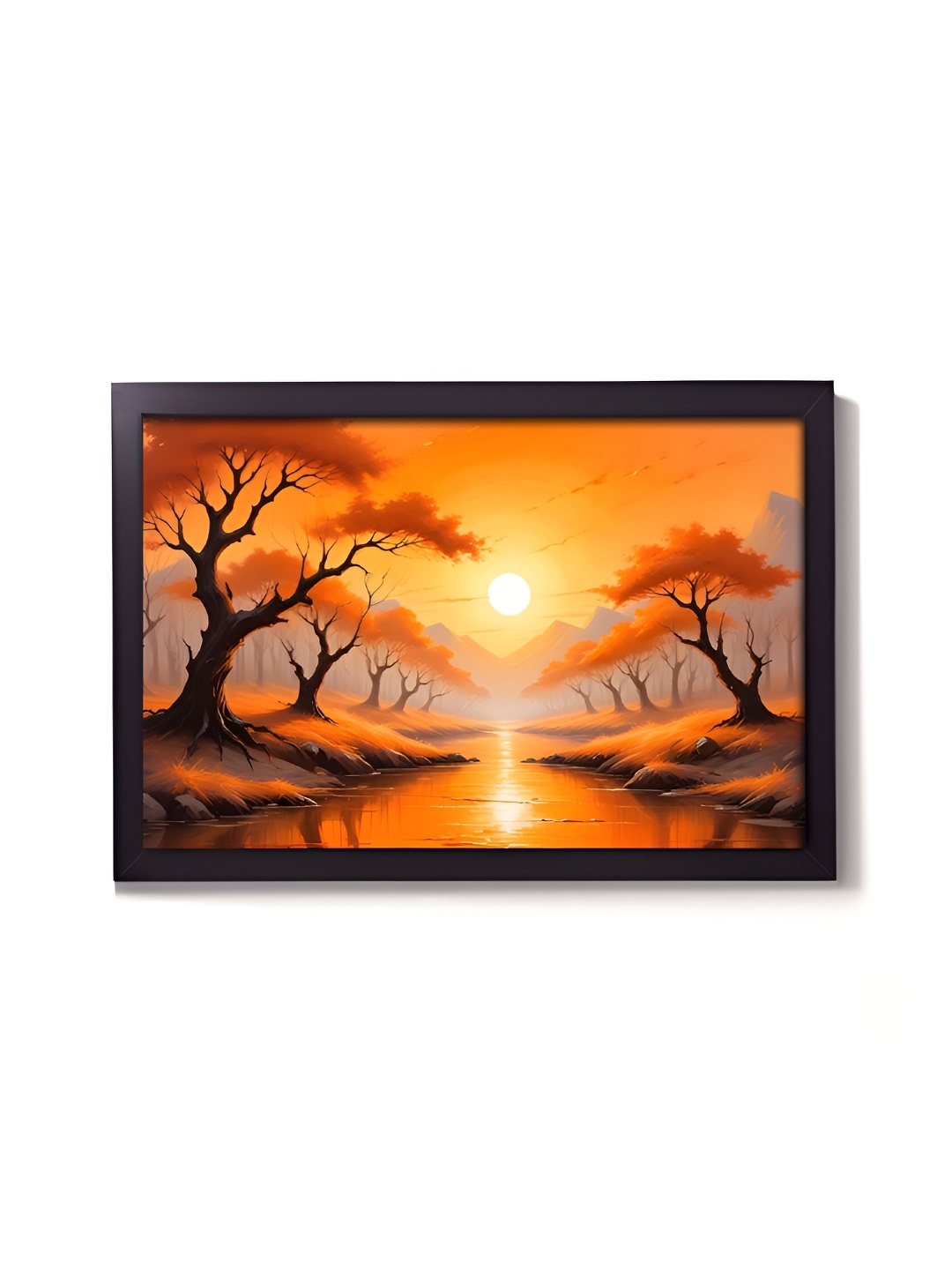 

RANDOM Orange & Black Abstract Painting Wall Art