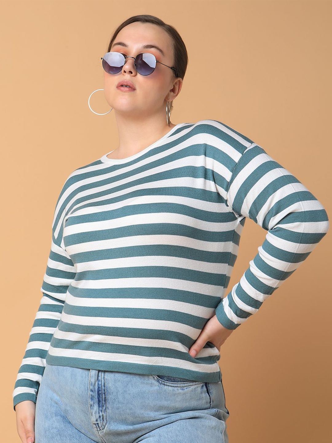 

SHOWOFF Striped Top, Teal
