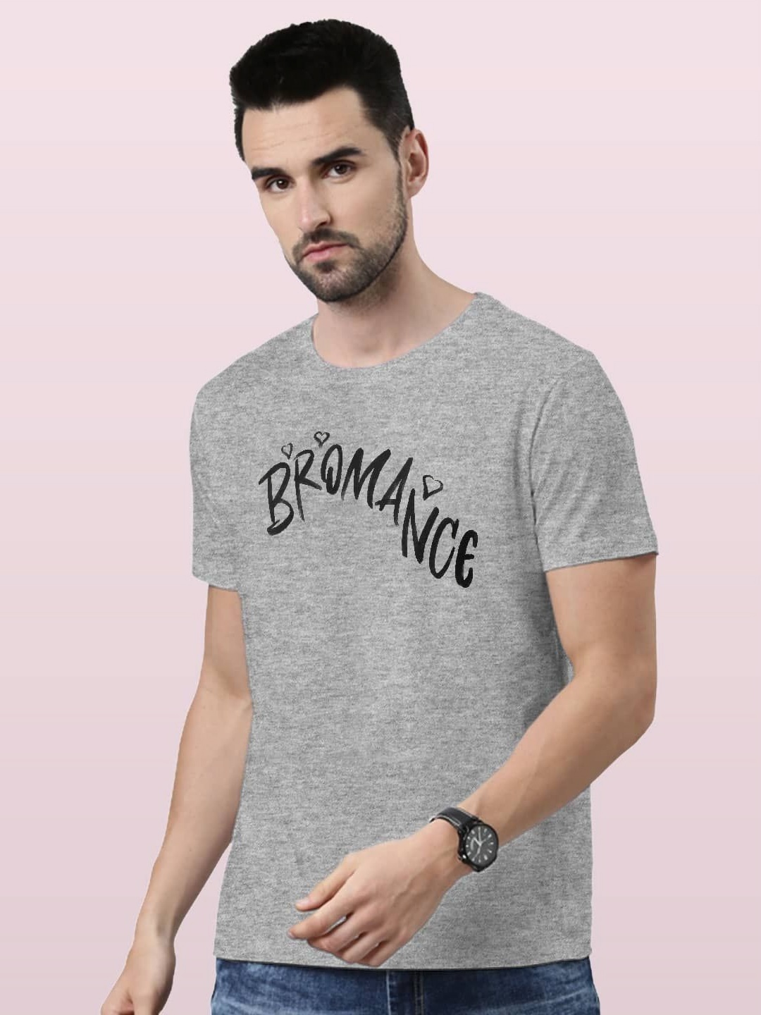 

macmerise Men Applique T-shirt, Grey