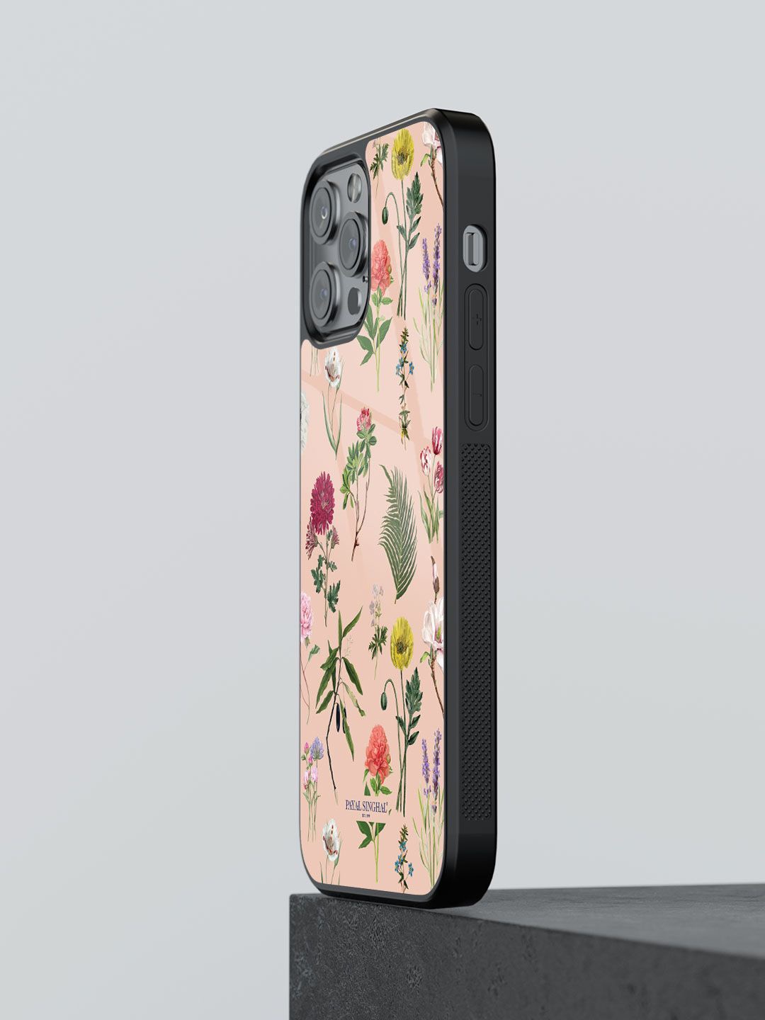 

macmerise Floral Printed iPhone 12 Pro Max Back Case Mobile Accessories, Peach