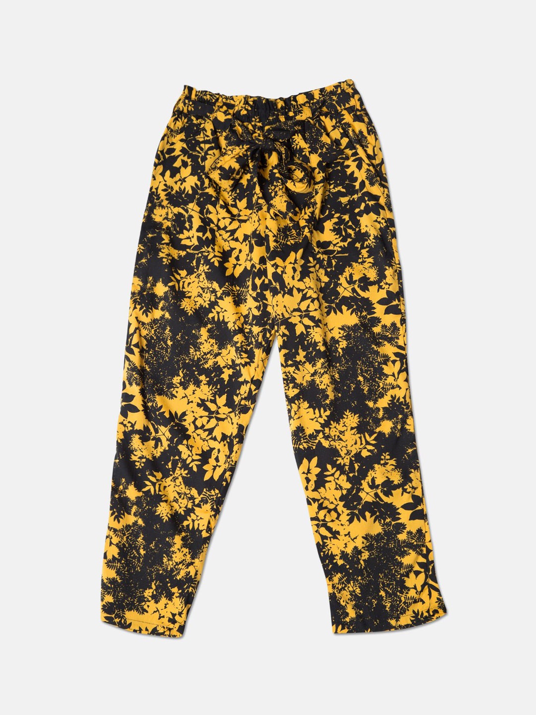 

J Style Girls Printed Regular Fit Mid-Rise Trousers, Yellow