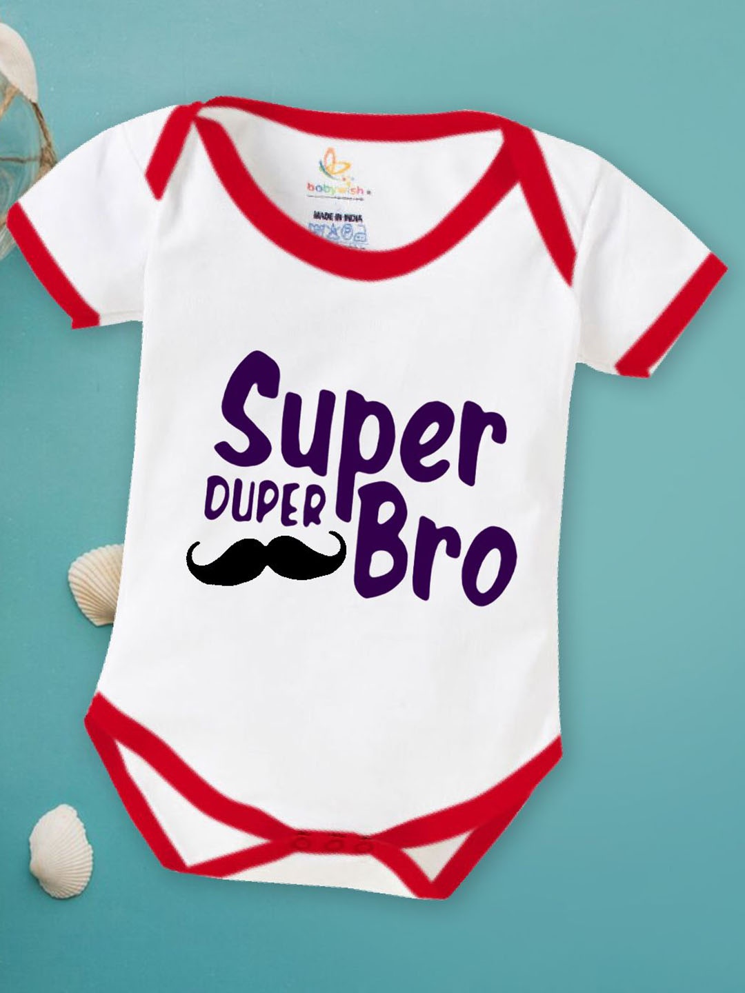 

Babywish Infants Printed Cotton Bodysuit, White