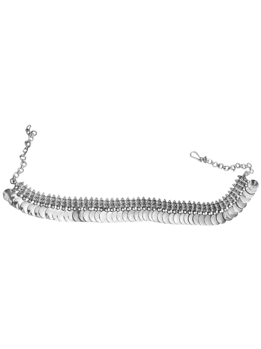 

Exotic India Sterling Silver Village of Rajasthan Discs Necklace