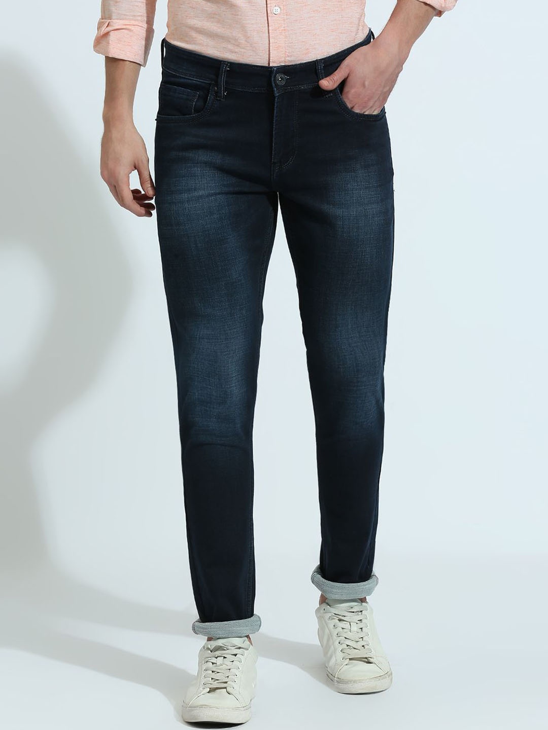 

Klub Fox Men Slim Fit Heavy Fade Jeans, Blue