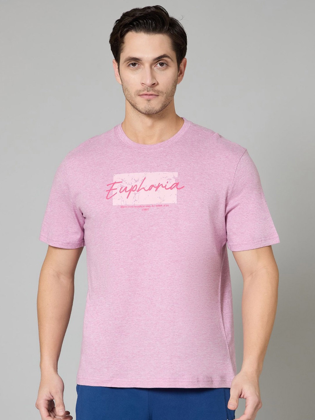

TURNFIT Men Typography Printed Antimicrobial T-shirt, Mauve
