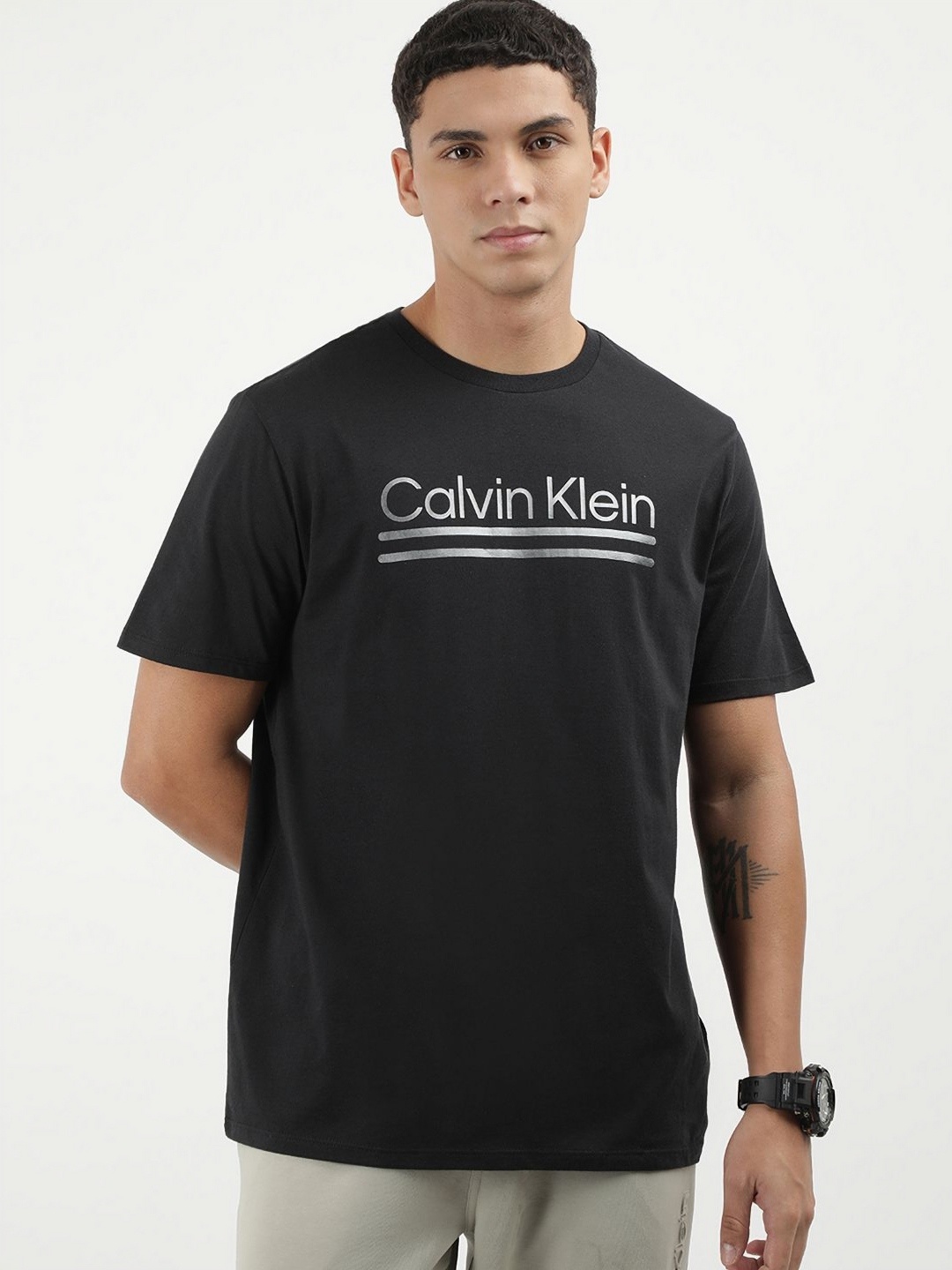 

Calvin Klein Jeans Men Typography T-shirt, Black