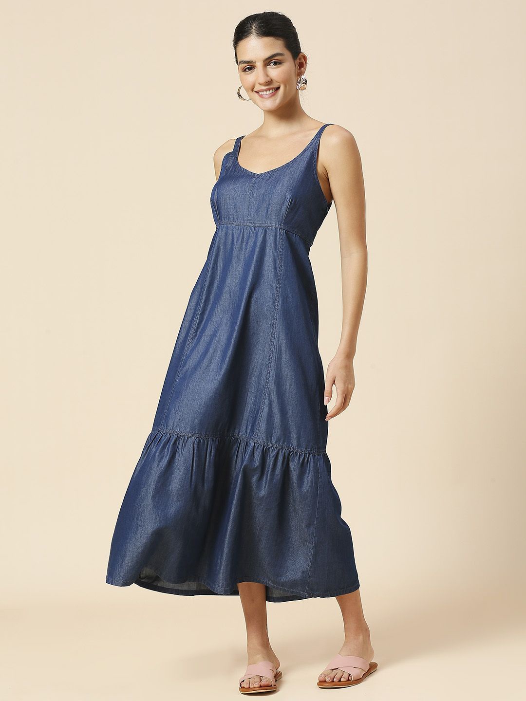 

Chemistry Denim Shoulder Straps Empire Midi Dress, Blue