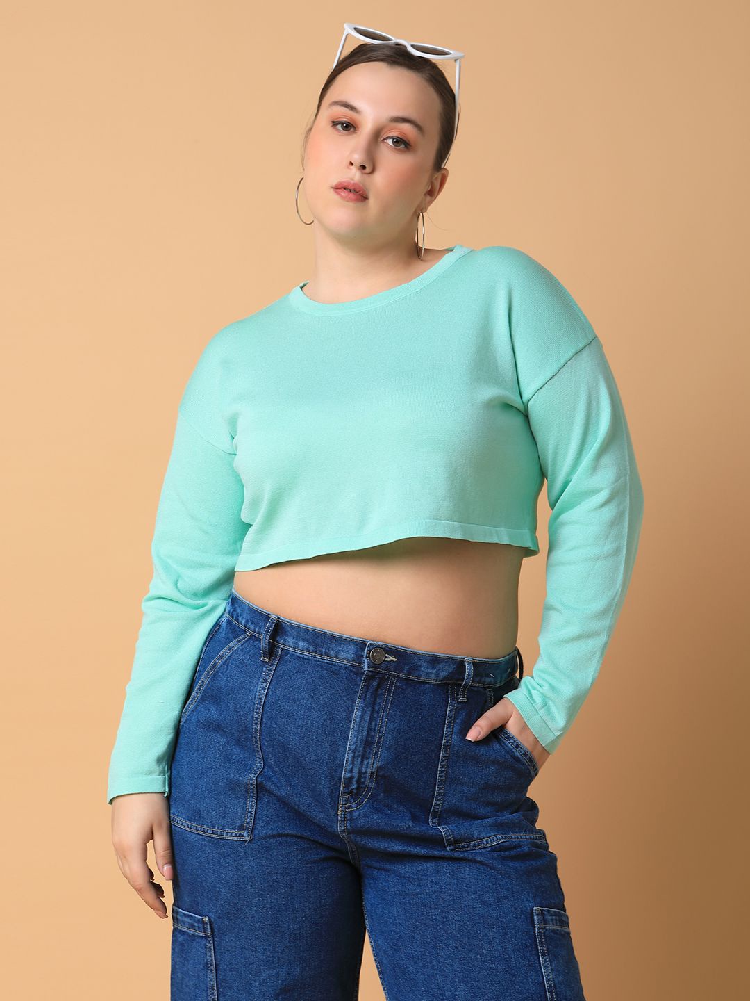 

SHOWOFF Crop Top, Sea green