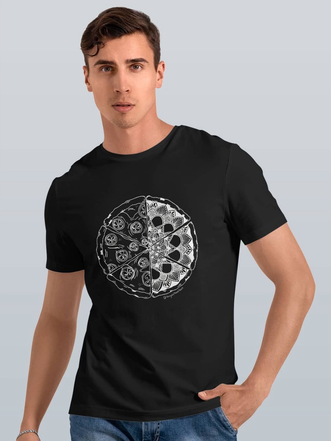 

macmerise Men Printed Pockets T-shirt, Black