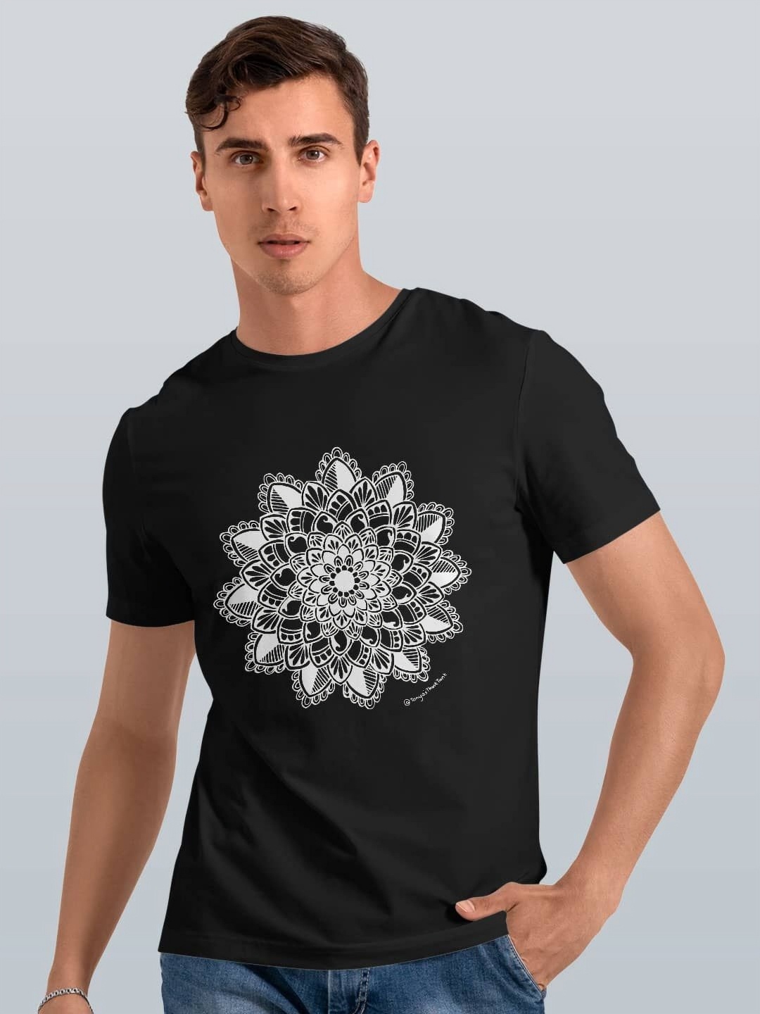 

macmerise Men Printed Pockets T-shirt, Black