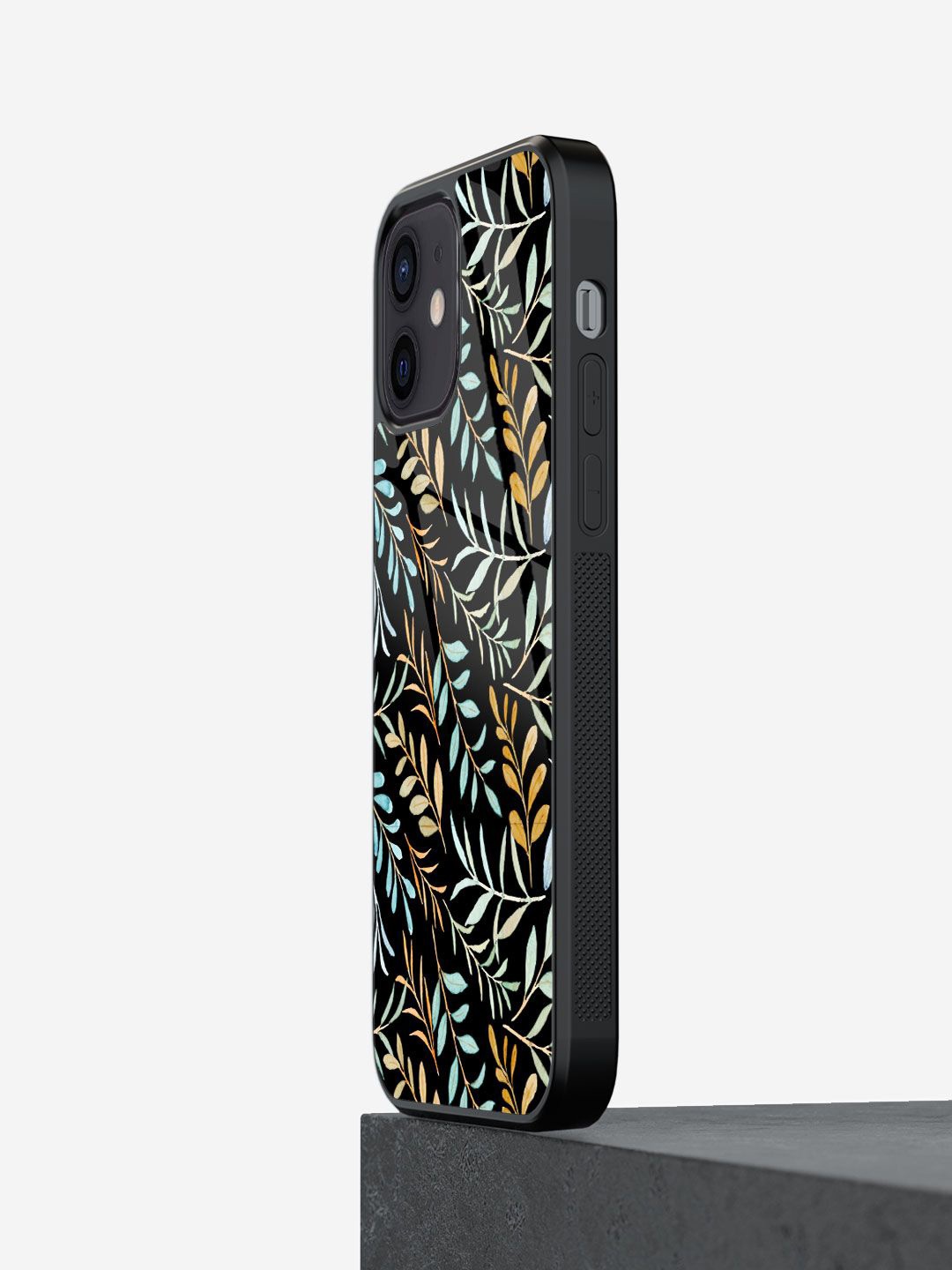 

macmerise Floral Printed iPhone 12 Back Case Mobile Accessories, Black