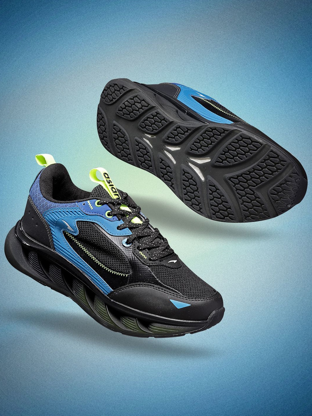 

ASIAN Men ULTRON-01 Mesh Running Non-Marking Shoes, Black