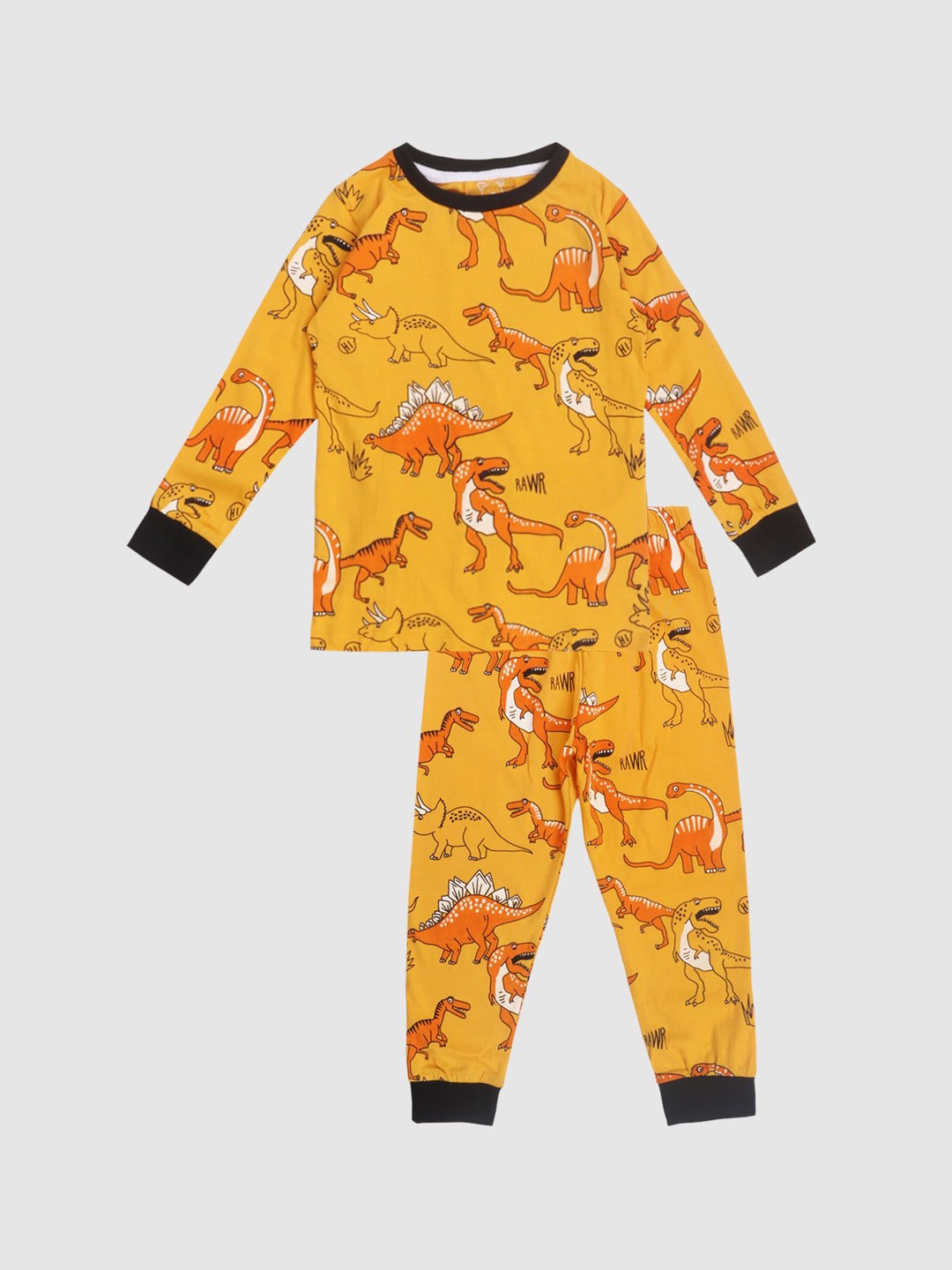 

YK Boys Printed T-shirt With Pyjama Night suit, Yellow