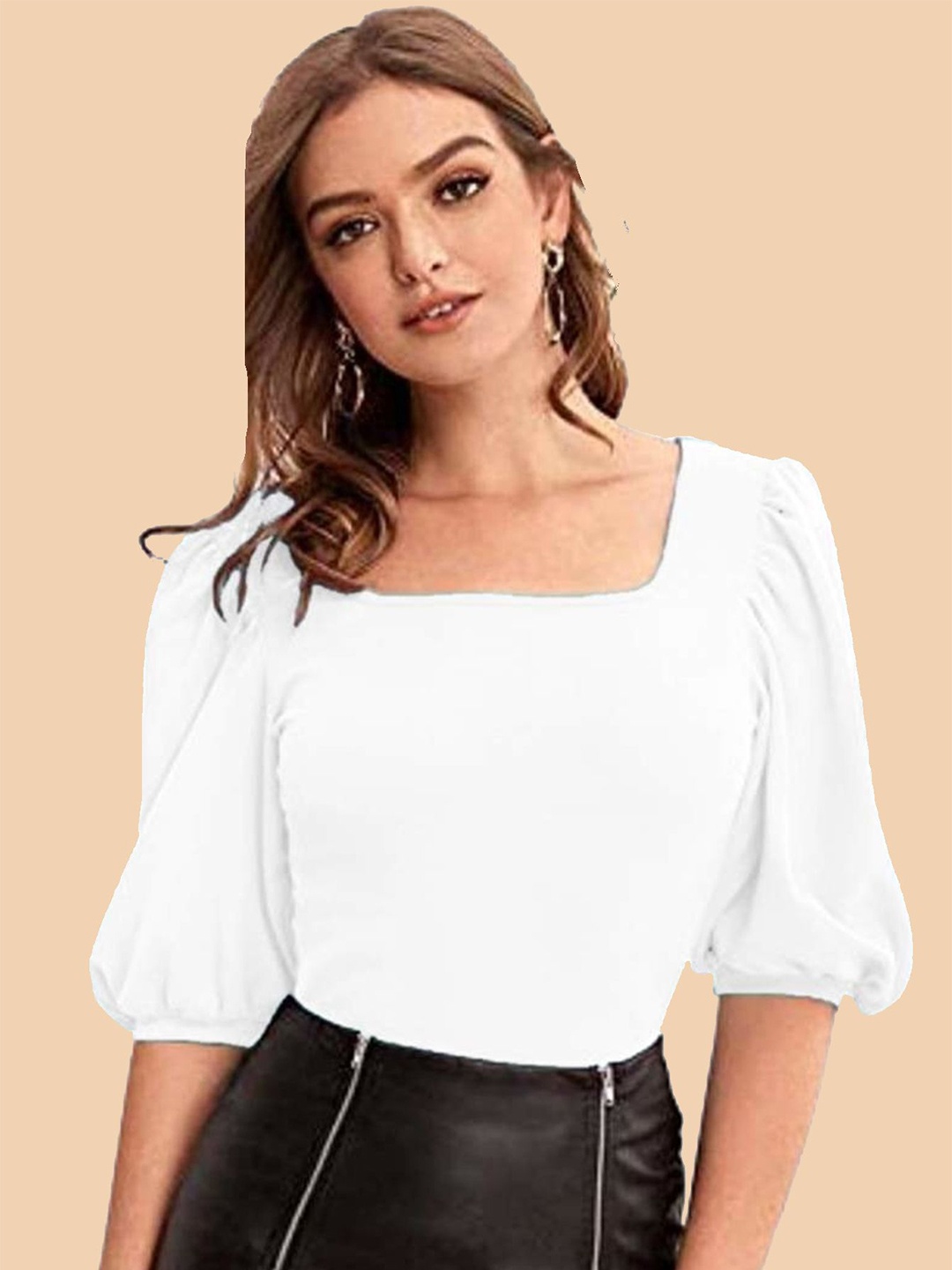 

Dream Beauty Fashion Puff Sleeve Top, White