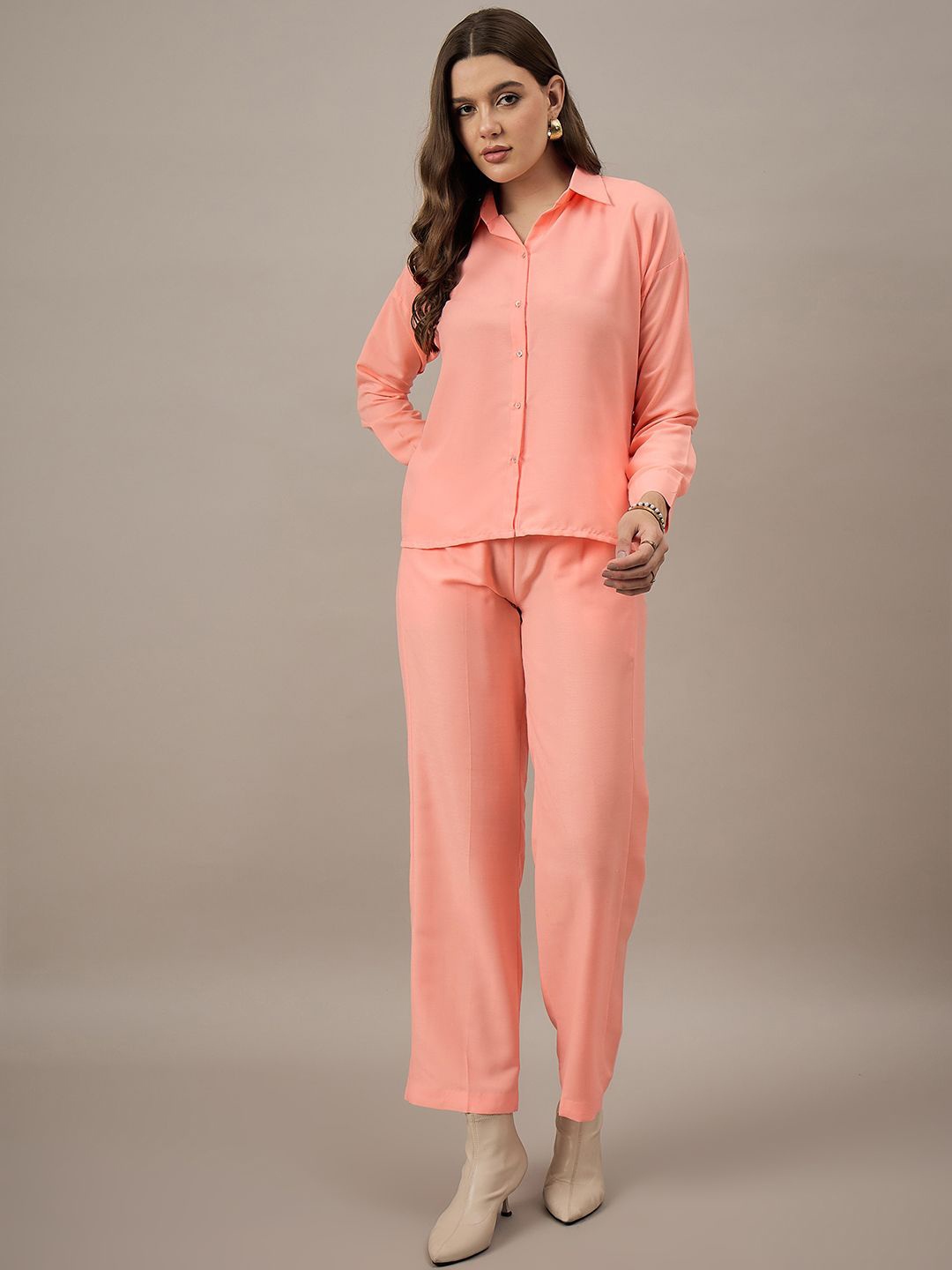 

The Roadster Lifestyle Co. Shirt & Trouser, Peach