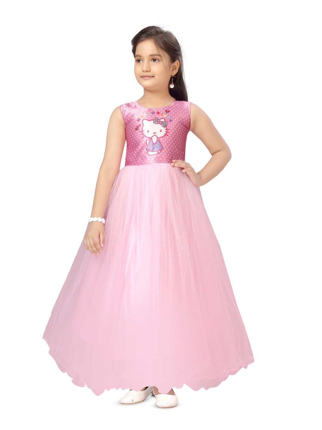 

BAESD Embellished Net Maxi Dress, Pink