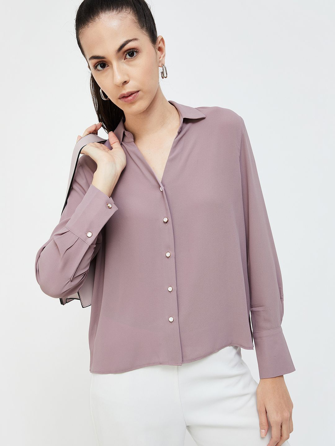 

CODE by Lifestyle Shirt Style Top, Mauve