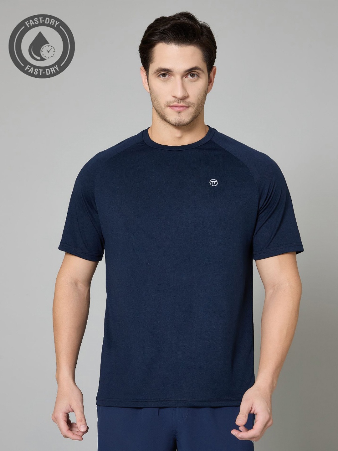 

TURNFIT Men Applique T-shirt, Navy blue