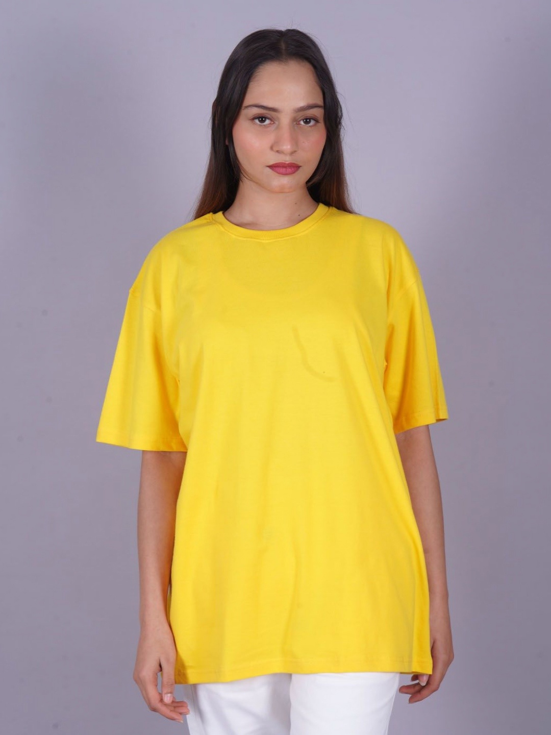 

VYVE Women Round Neck Solid T-shirt, Yellow