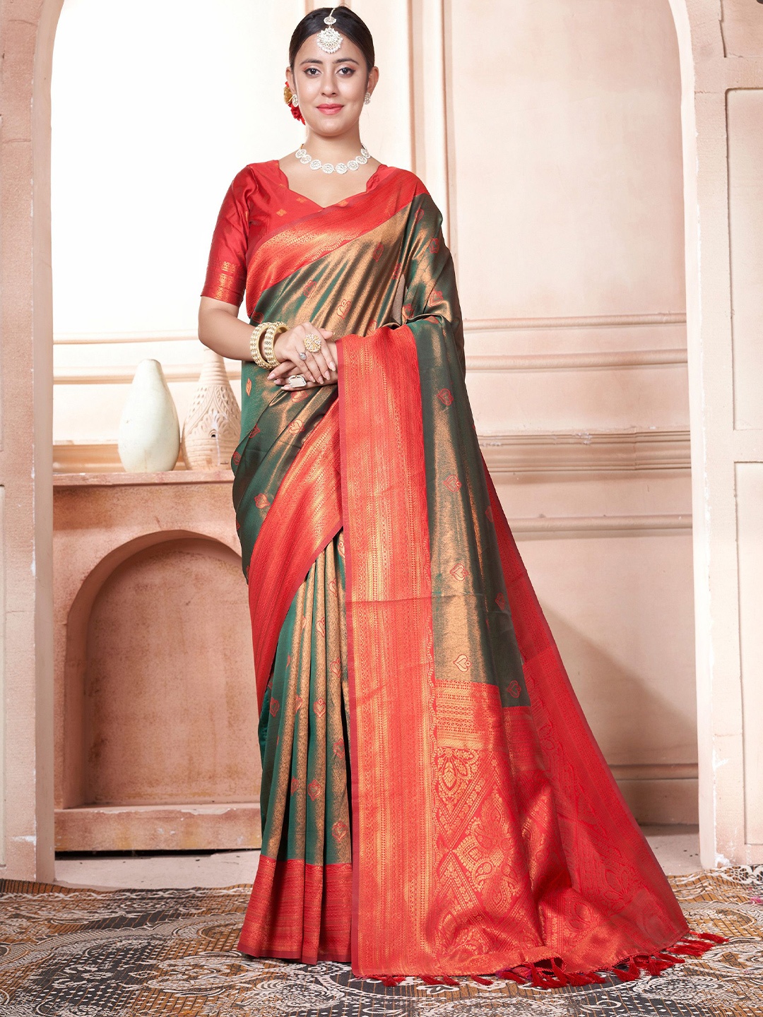 

Anouk Woven Design Zari Kanjeevaram Saree, Metallic