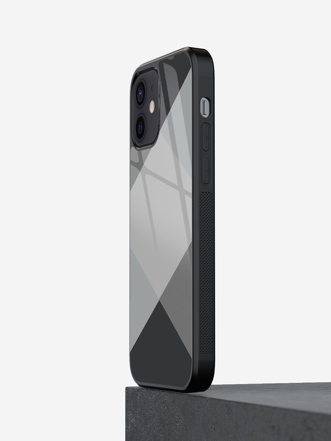 

macmerise Geometric Printed iPhone 12 Back Case Mobile Accessories, Black