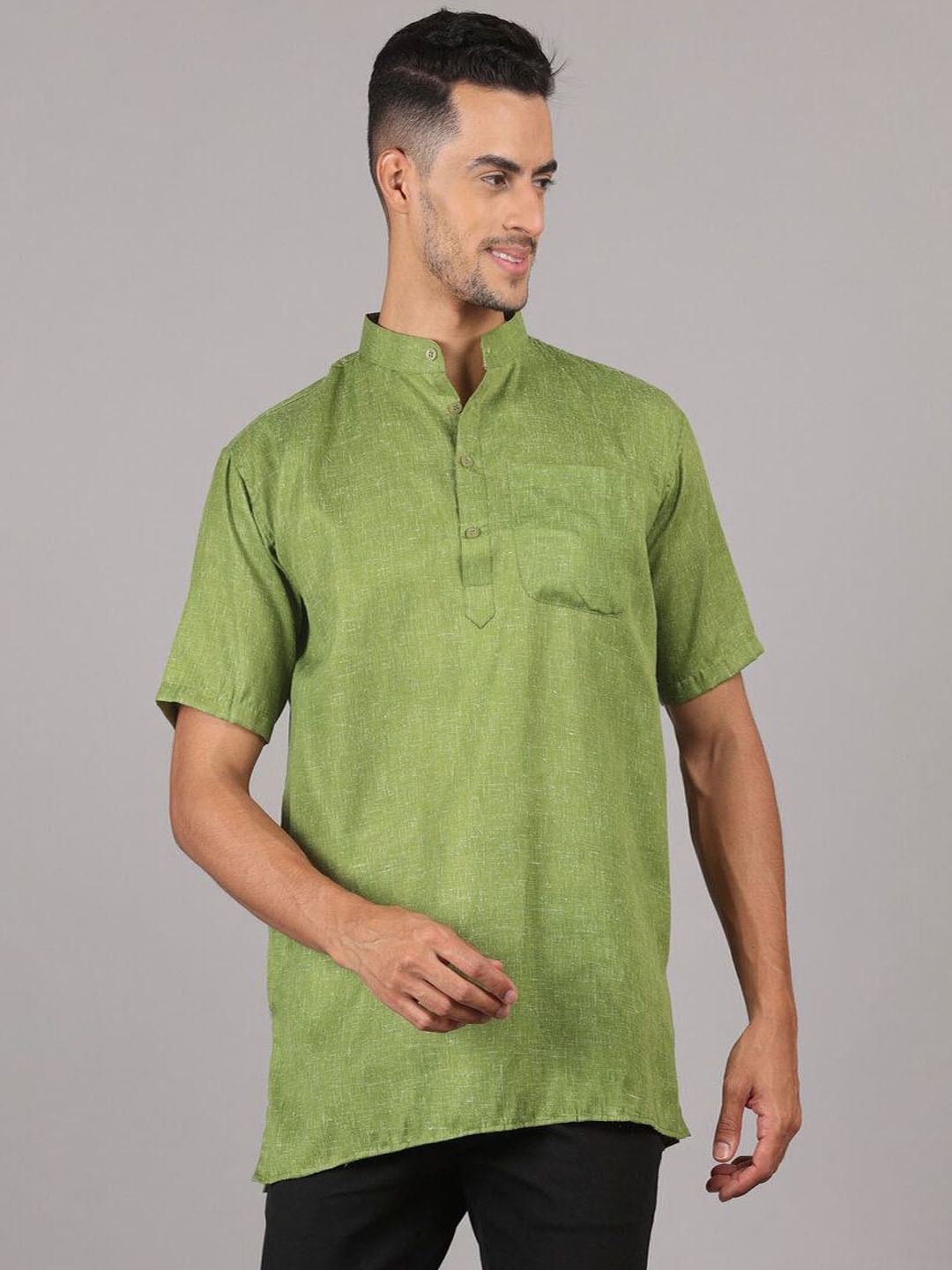

RIAG Mandarin Collar Straight Kurta, Green