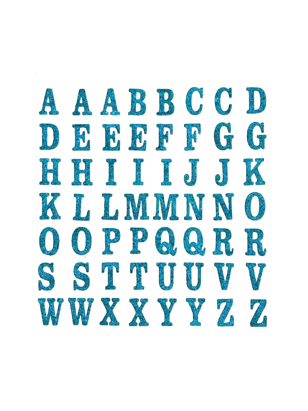 

Comet Busters Blue & White Printed Self-Adhesive Uppercase Glitter Alphabet Stickers