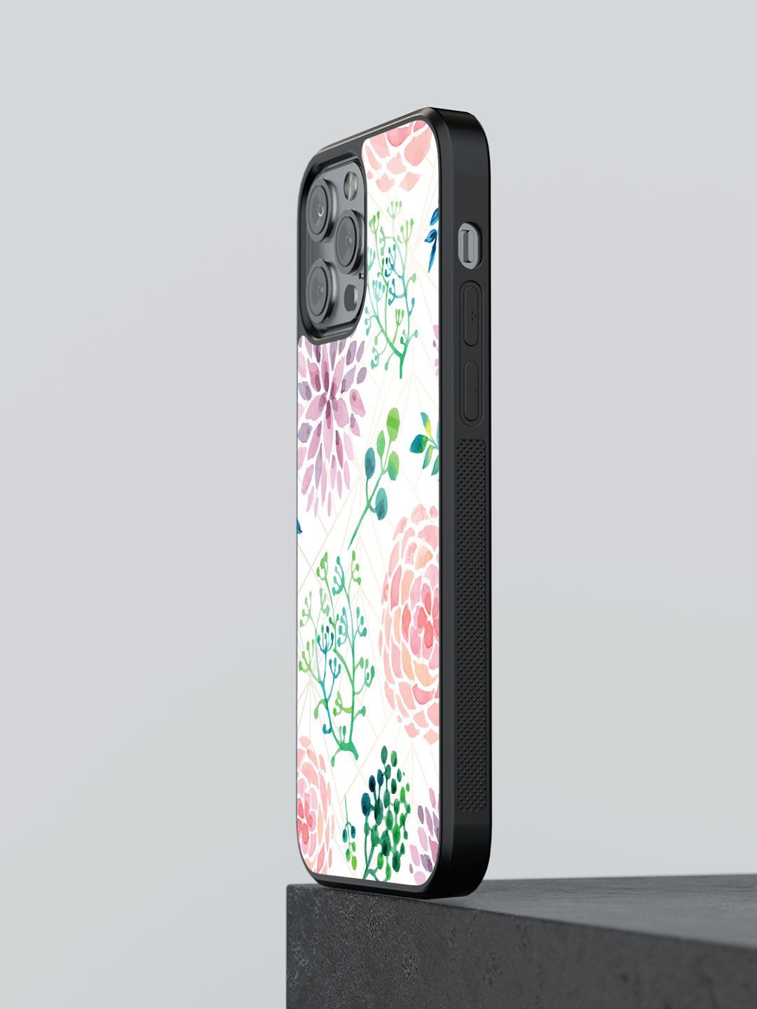 

macmerise Floral Printed iPhone 12 Pro Back Case Mobile Accessories, White