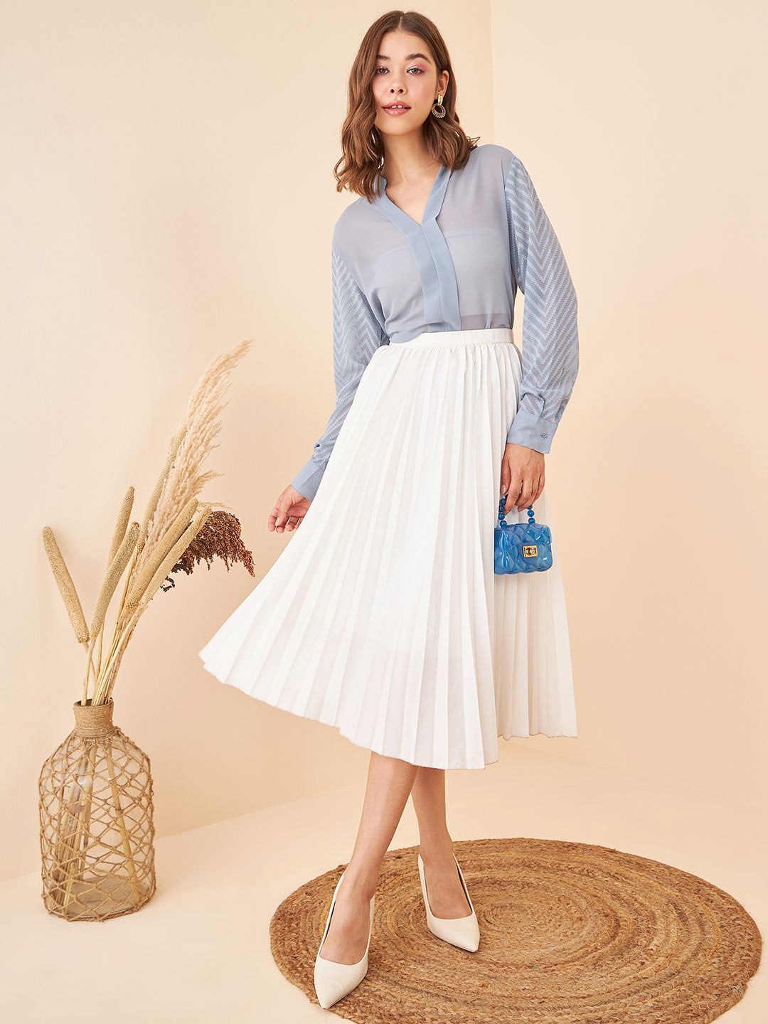 

Kibo Georgette Top, Blue