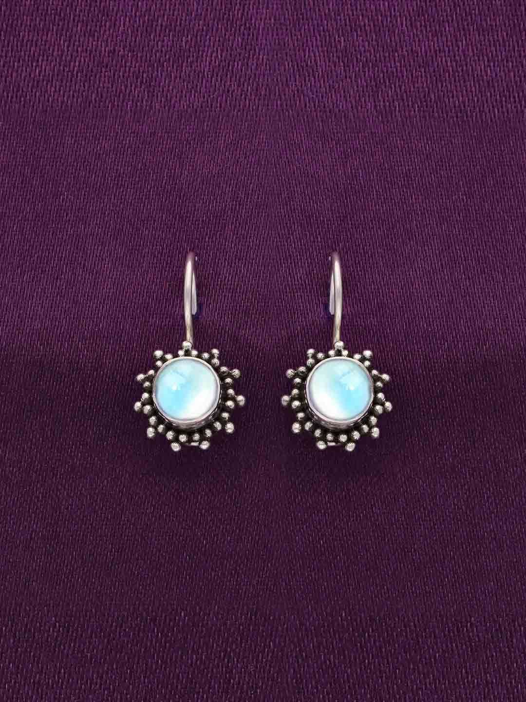 

KAI JEWEL Cyan Sky 925 Sterling Silver Rhodium-Plated Stones Studded Drop Earrings