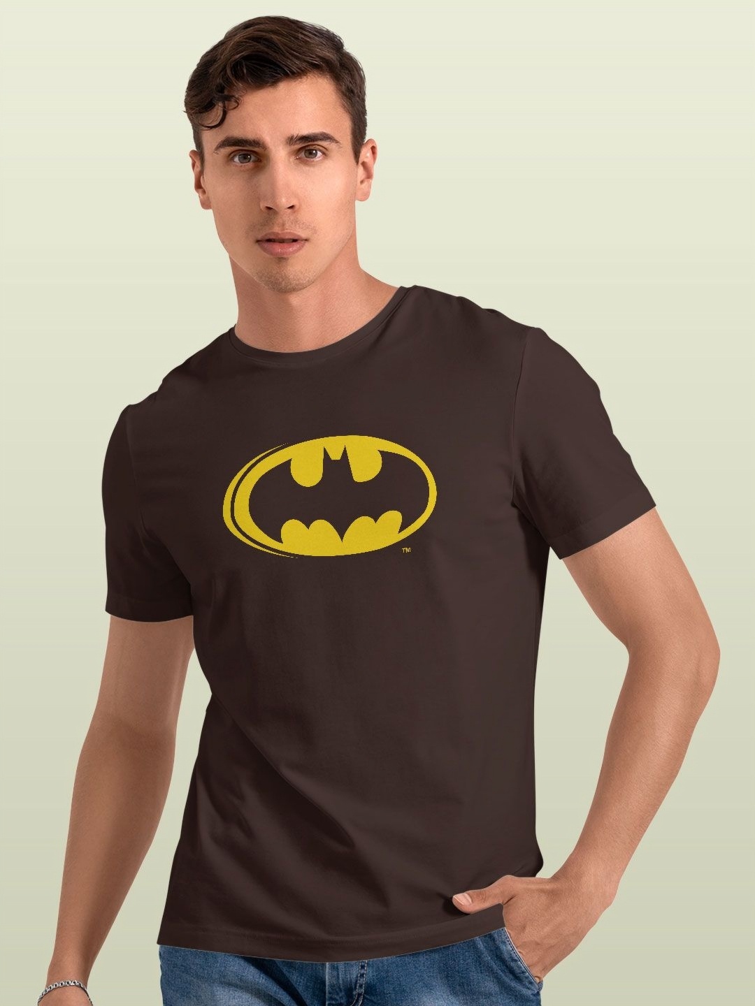 

macmerise Men Printed Applique T-shirt, Brown