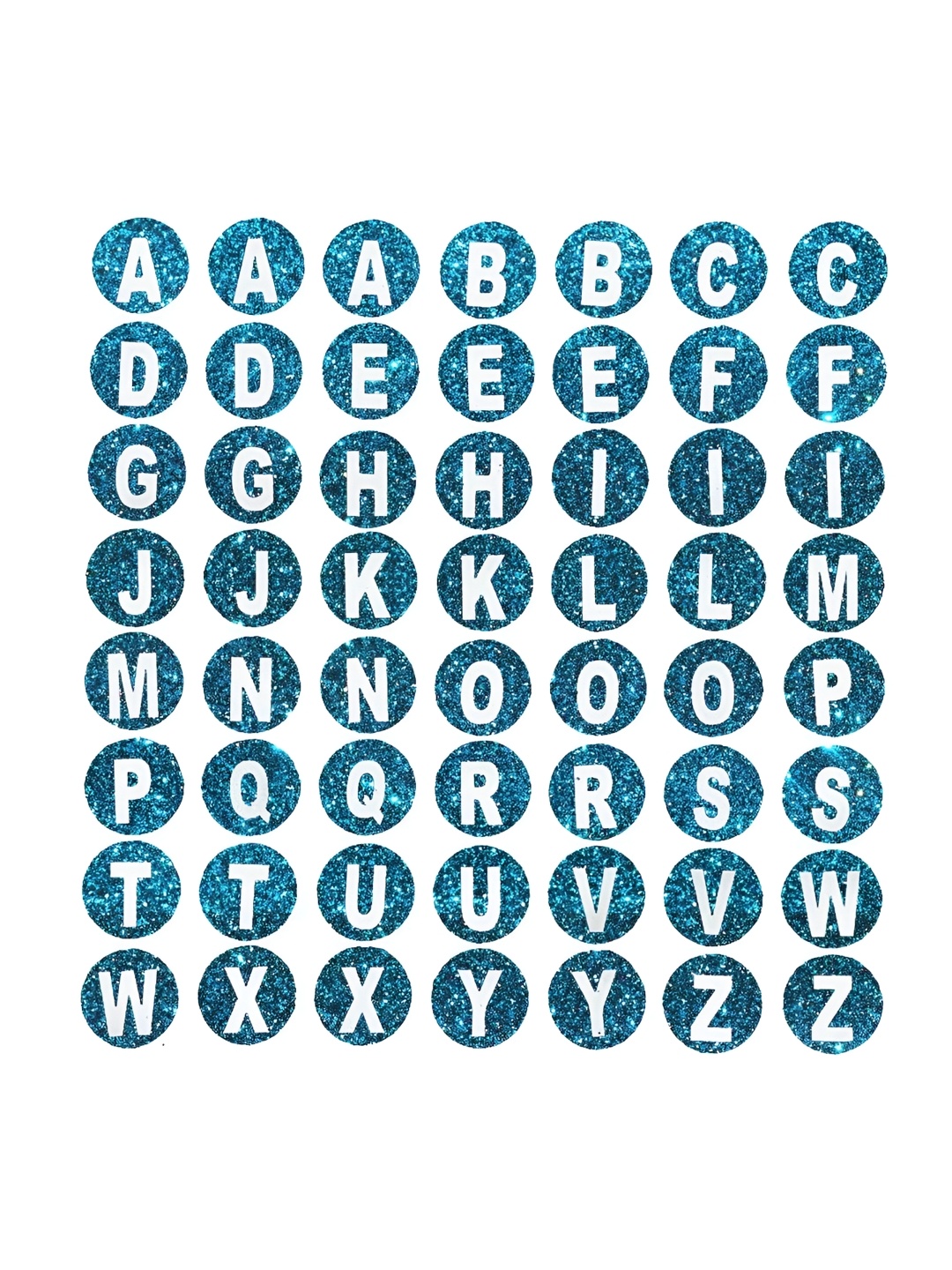 

Comet Busters Blue & White Printed Self-Adhesive Uppercase Glitter Alphabet Stickers