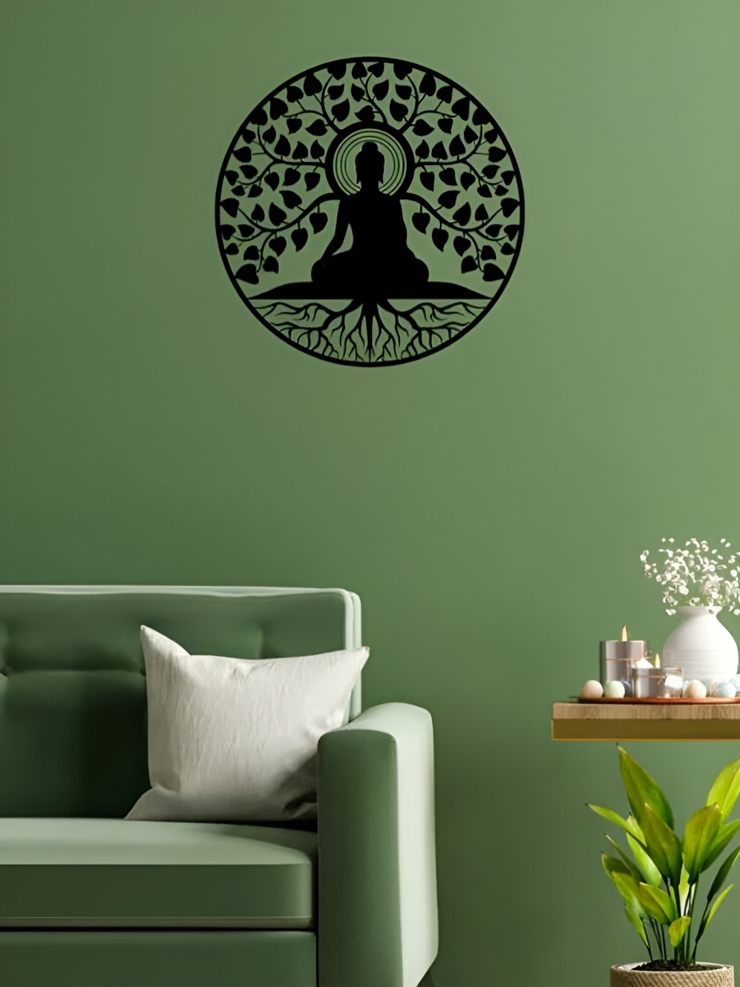 

ARTROOMS Black Bhuddha Metal Wall Hangings