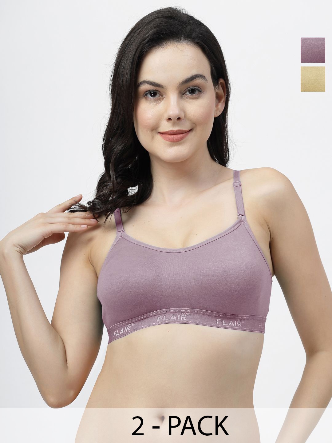

SHYAM SONS FLAIR Pack Of 2 Wirefree Seamless Non Padded Bra, Pink