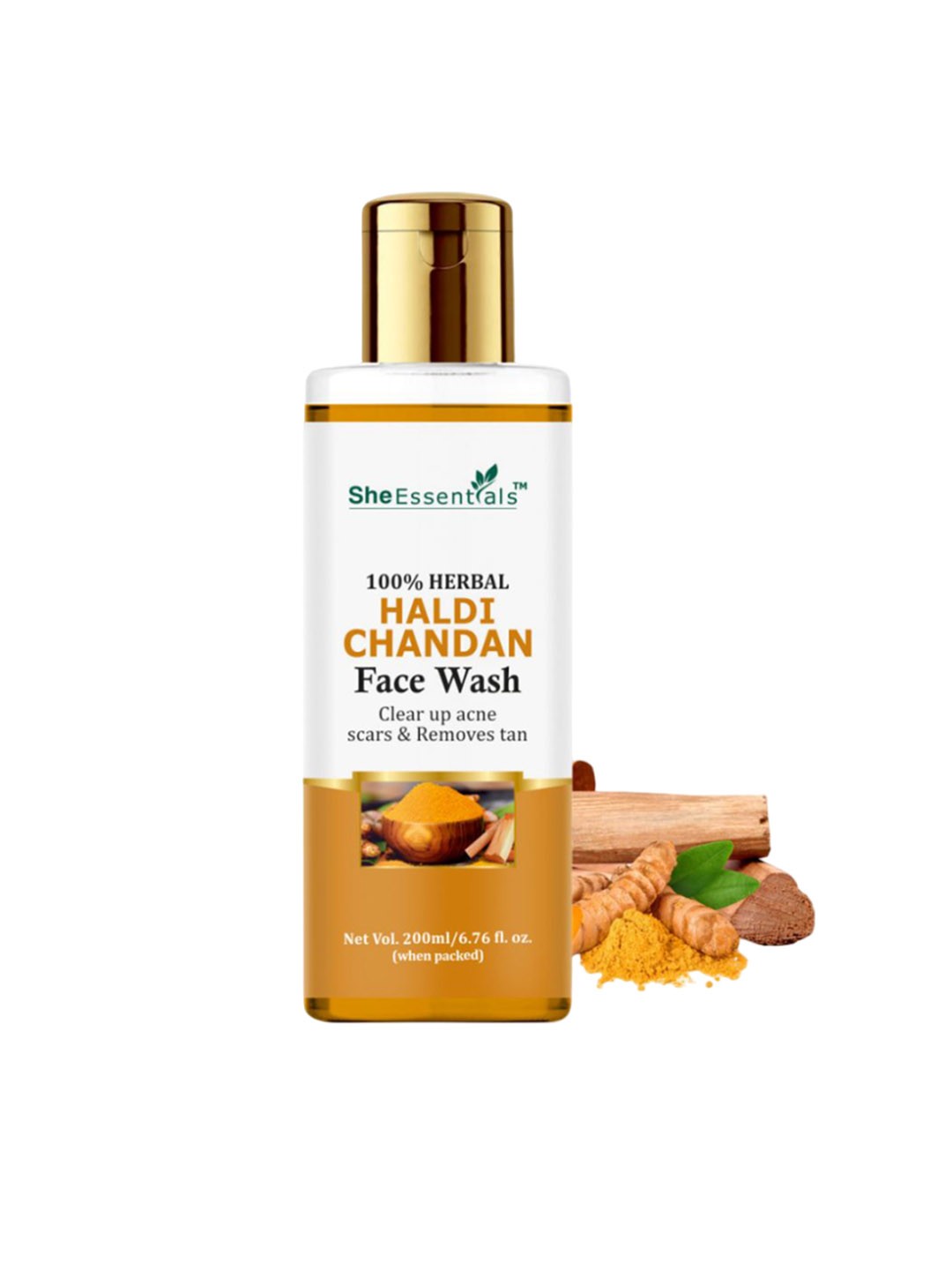 

She Essentials Skin Brightening Haldi & Chandan Face Wash- 200g, Transparent