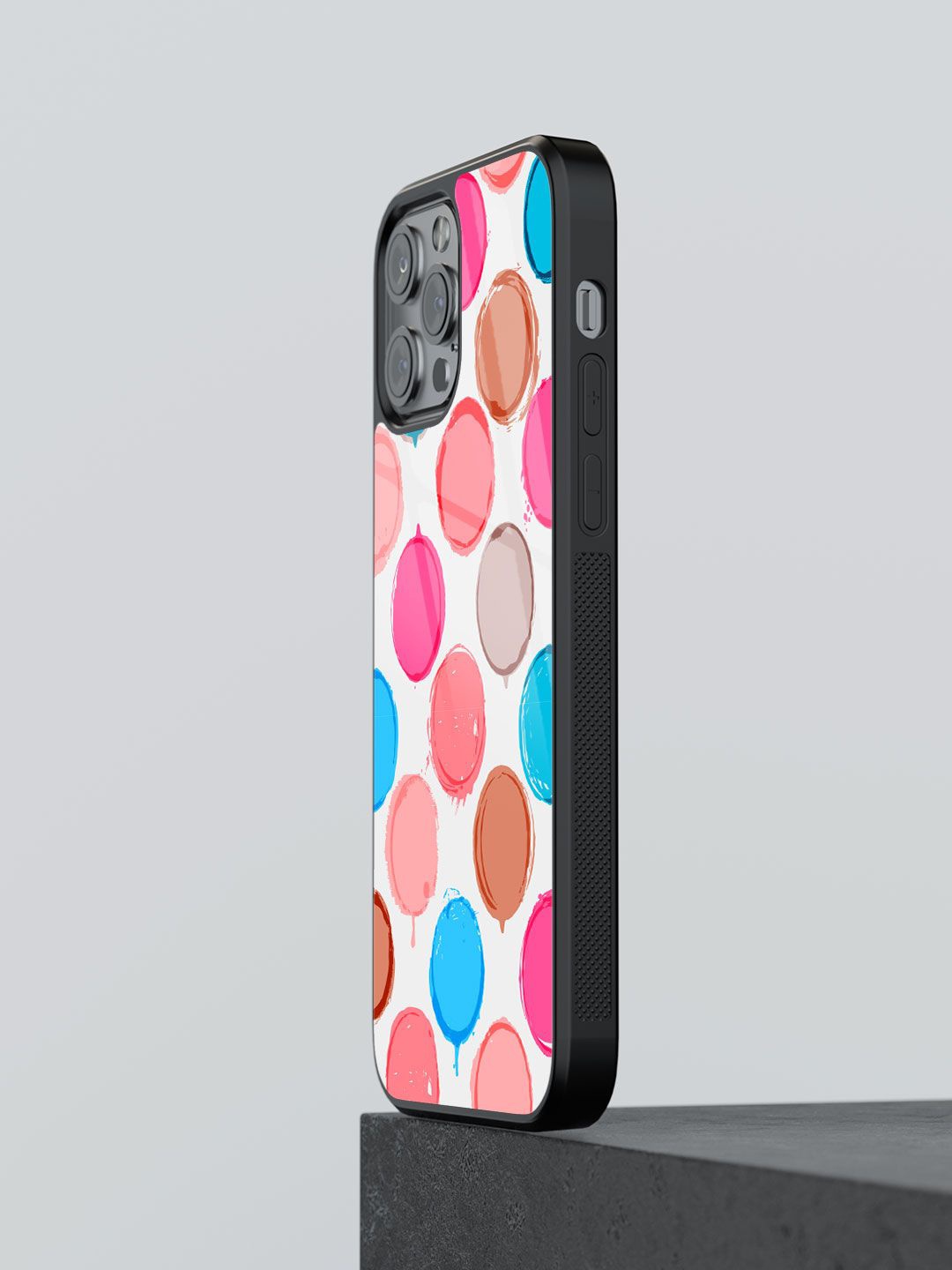 

macmerise Geometric Printed iPhone 12 Pro Max Back Case Mobile Accessories, Pink
