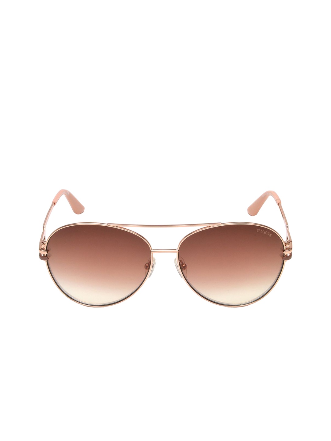 

GUESS Women Aviator Sunglasses with UV Protected Lens, Brown