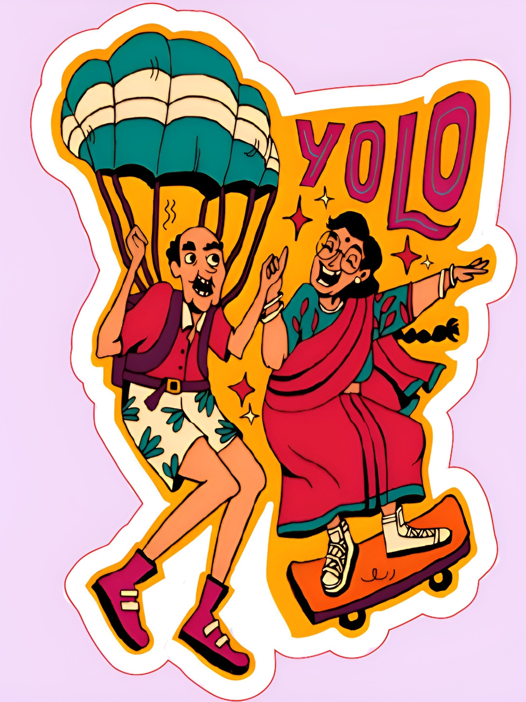 

Phirki Studio Red & Yellow Printed Wooden Decorative Magnets